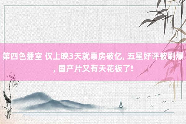 第四色播室 仅上映3天就票房破亿， 五星好评被刷爆， 国产片又有天花板了!