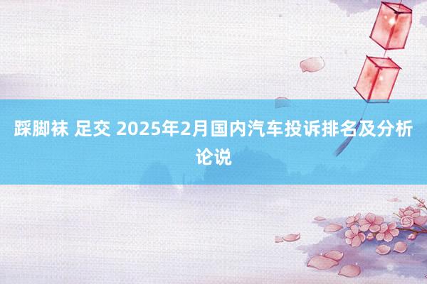 踩脚袜 足交 2025年2月国内汽车投诉排名及分析论说